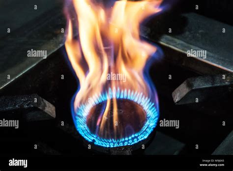 gas oven burning yellow